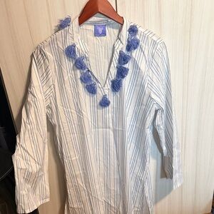 Pine Cone Hill Blue and White Striped Casual Shirt